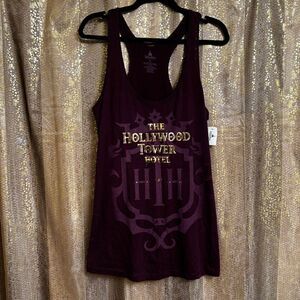 Disney Parks Purple Gold Wine Hollywood Tower Hotel XL NWT